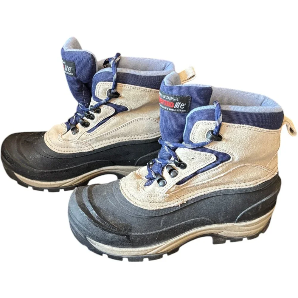 Ozark Trail Eagle 5 Thermolite Tan/ Navy Winter Snow‎ Boots Women USA 9 EUR 41